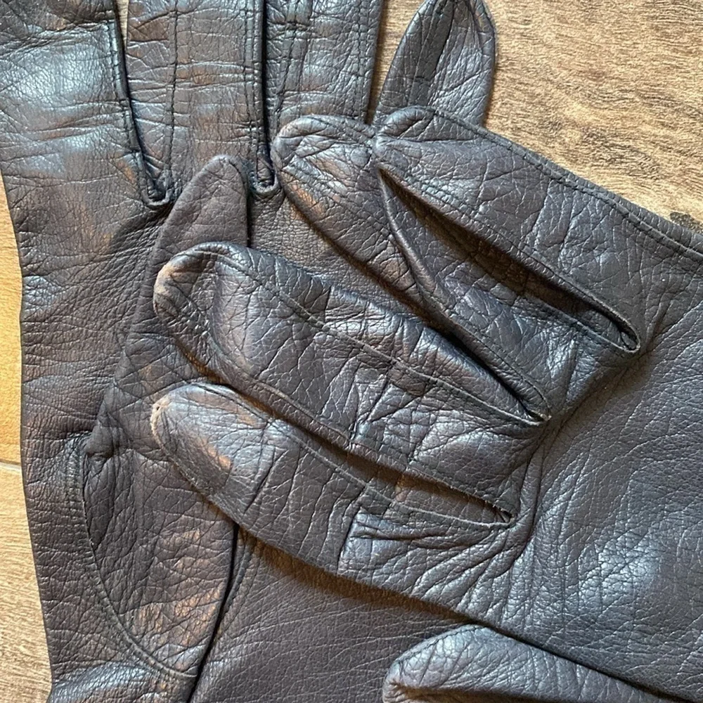 Aris vintage Brown Kid Leather dress gloves size 7